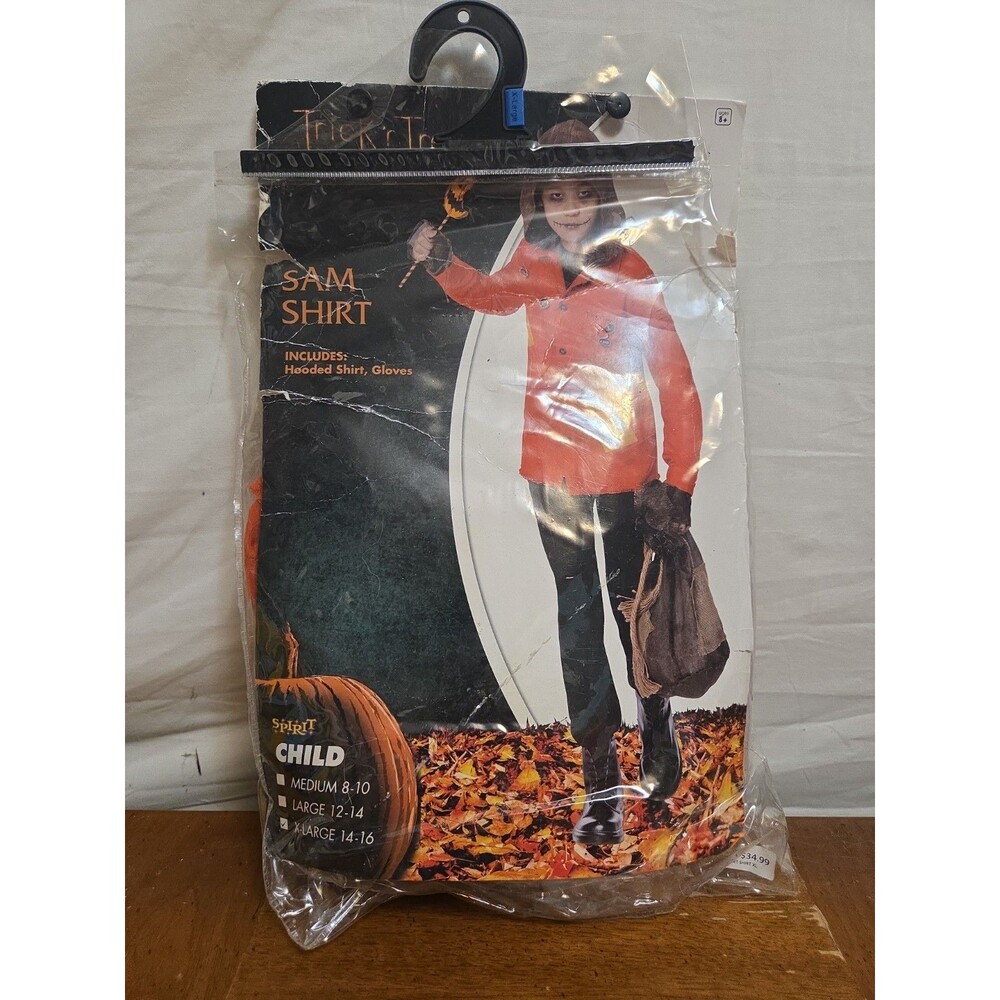 Spirit Halloween Trick R Treat Sam Shirt Costume Child XLarge 14-16 New Open